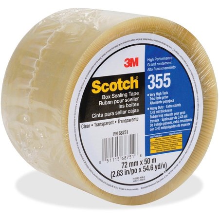 SCOTCH Box-Sealing Tape 355, 1RL, Clear MMM35572X50CL